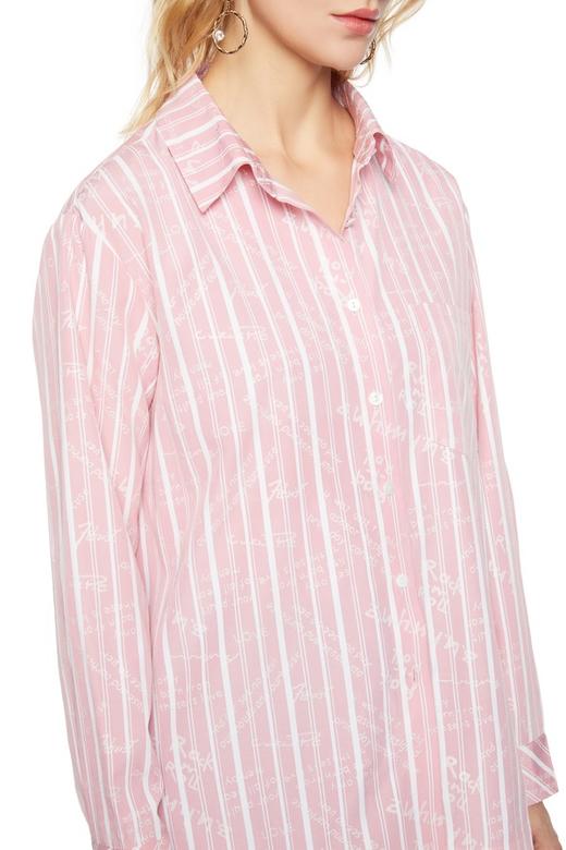 SUMMER & SAGE 字母条纹情侣衬衣 6063 商品图3