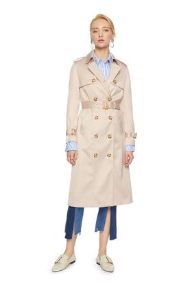 LNNNS 奶油色双排扣长风衣 6061