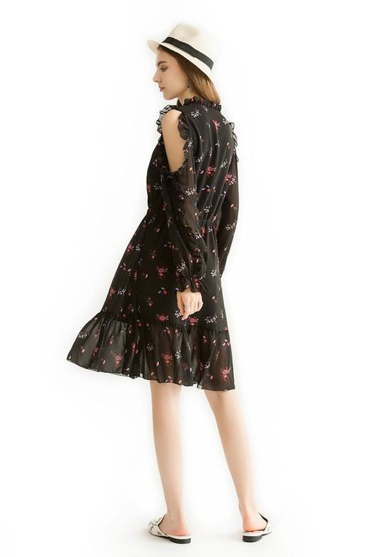 OCHIRLY欧时力 碎花花边露肩连衣裙 1442 商品图2