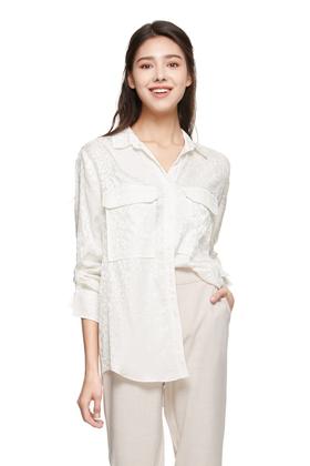 J.A 豹纹肌理白衬衣 8646