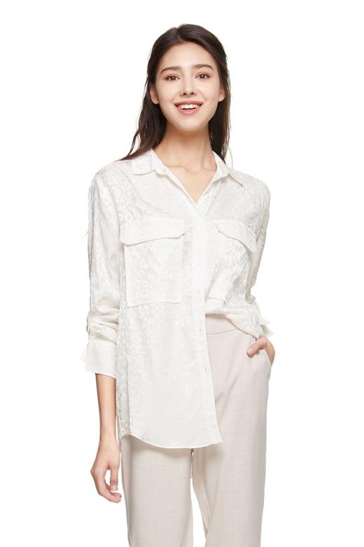 J.A 豹纹肌理白衬衣 8646 商品图0