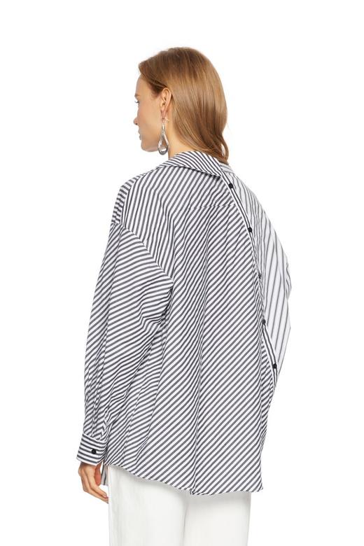 NOIR 条纹拼接斜扣上衣 6117 商品图2