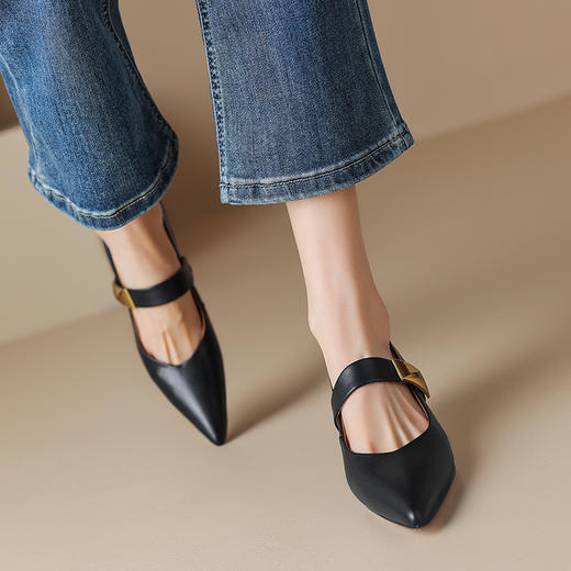 里外全皮尖头高跟单鞋HBP-5131 商品图7