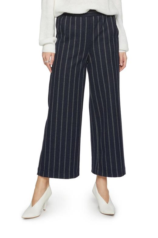 AVA 竖条纹黑色高腰长裤 6102 商品图0