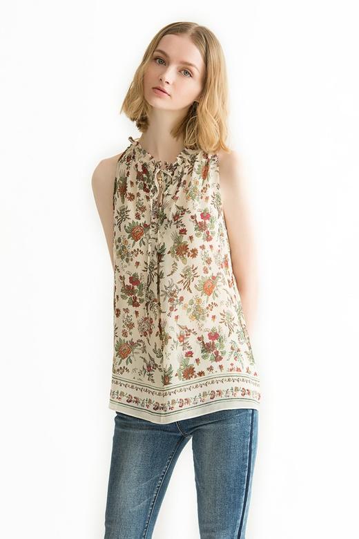 MAX STUDIO 优雅印花无袖背心 1014 商品图0