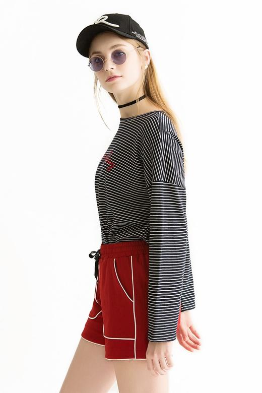 SUMMER & SAGE 黑白条纹字母T恤 1416 商品图2