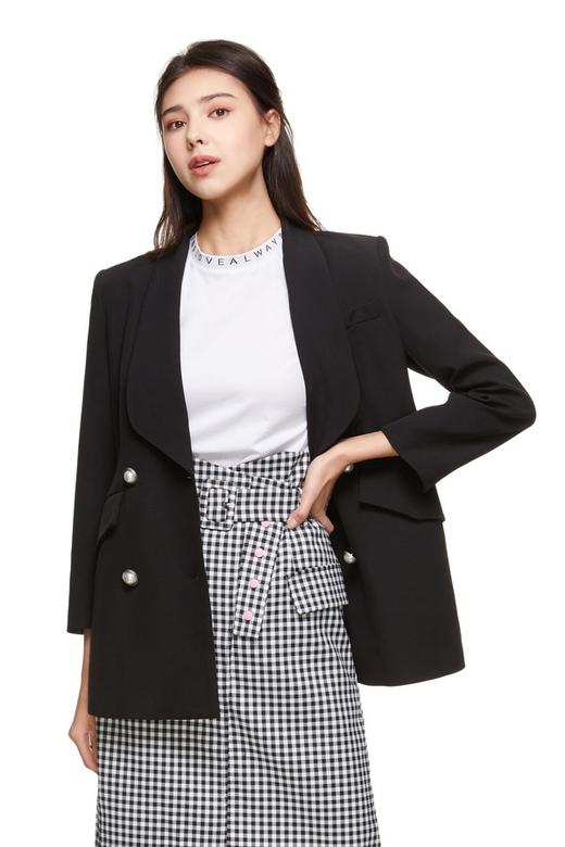 J.A 黑色双排扣西装外套 8662 商品图0