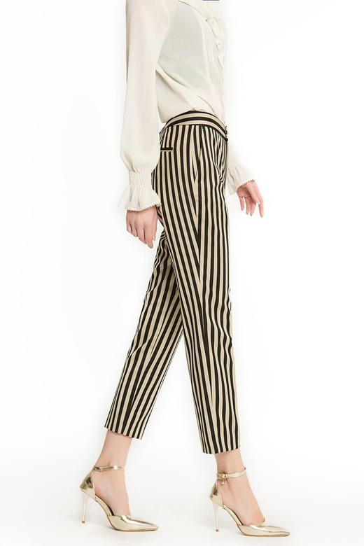ZARA 撞色竖条纹修身小脚裤 1378 商品图2