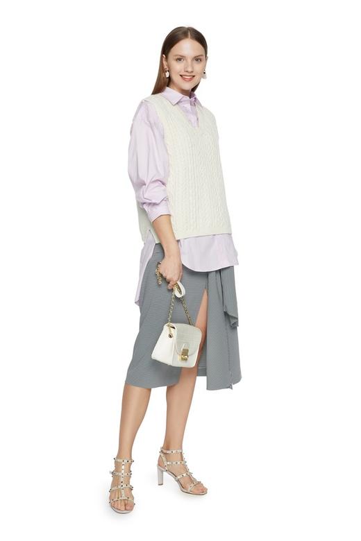 SUMMER & SAGE 紫色不规则纯棉衬衫 6225 商品图1