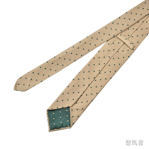 黄色绿波点蚕丝手工领带 商品图1