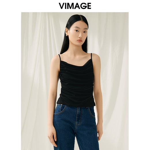 VIMAGE纬漫纪夏季新款纯色百搭显瘦吊带小背心小上衣V1913508 商品图2