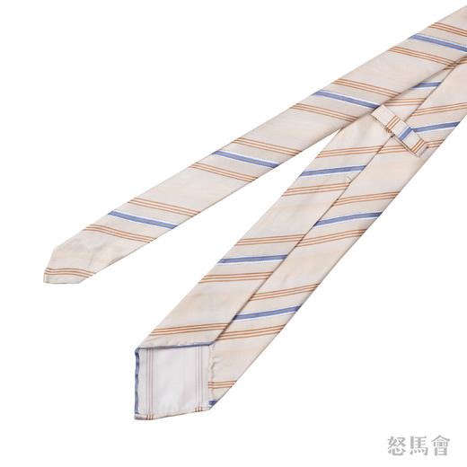 米黄色斜纹蚕丝手工领带 商品图2