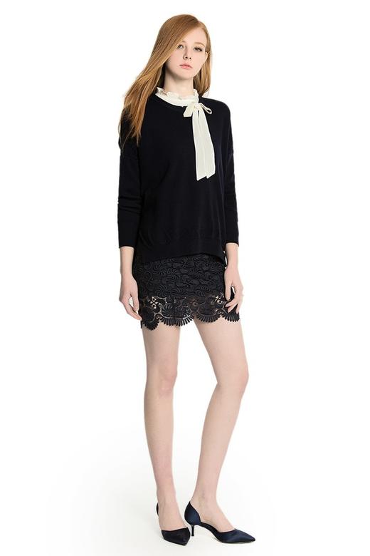 BONNIE ALEX 藏青色圆领套头毛衫 1358 商品图2