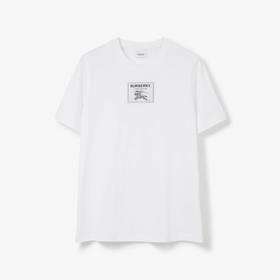 【一】BURBERRY 巴宝莉 女士 Prorsum 标签棉质圆领短袖T恤 白色 8063476 A1464