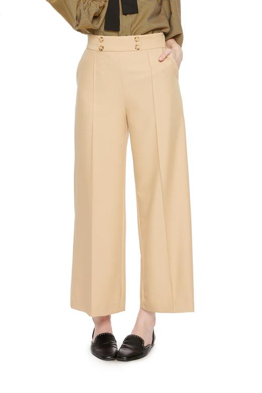 LNNNS 米黄色高腰阔腿裤 6090 商品图0