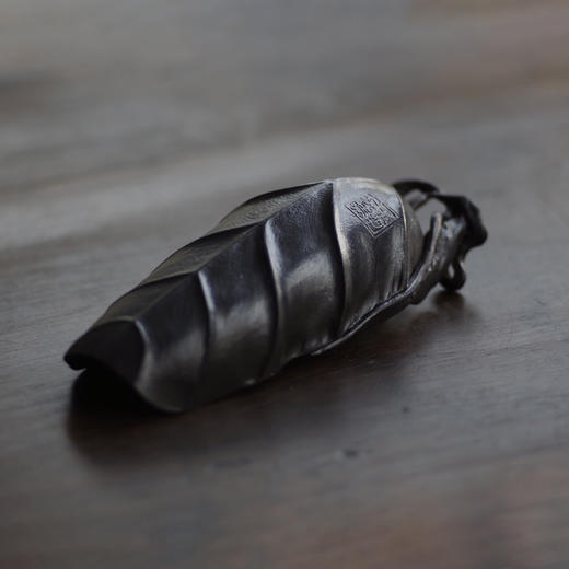 乾茂号造|树叶古锡茶则    规格：长10.6cm  宽4.5cm   高2cm 商品图11