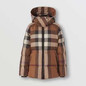BURBERRY 巴宝莉 女士可拆卸连帽格纹羽绒服 格子 8059095 A9011