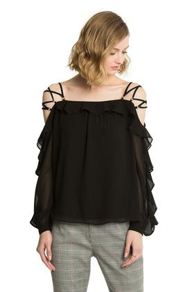 BCBGeneration 黑色露肩雪纺衫 626