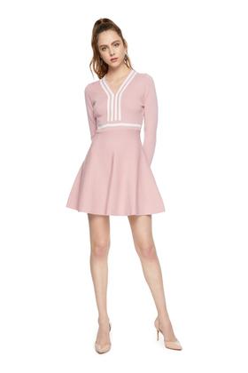 J+C 条纹V领针织连衣裙 5984