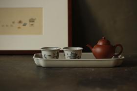 如意盘 茶盘 点心盘 草木灰草木灰釉