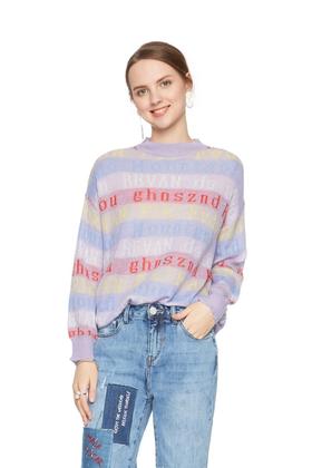 AVA 字母条纹套头针织衫 6138