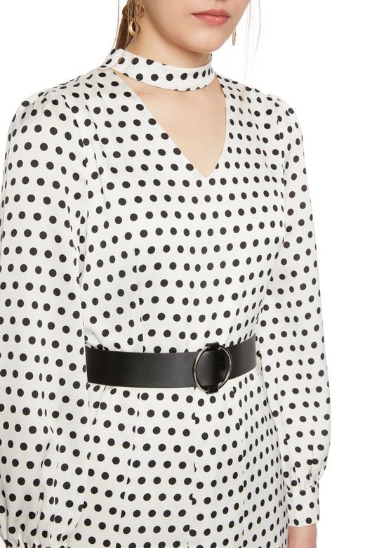 OCTAVIA 蕾丝饰挂脖波点连衣裙 6247 商品图3