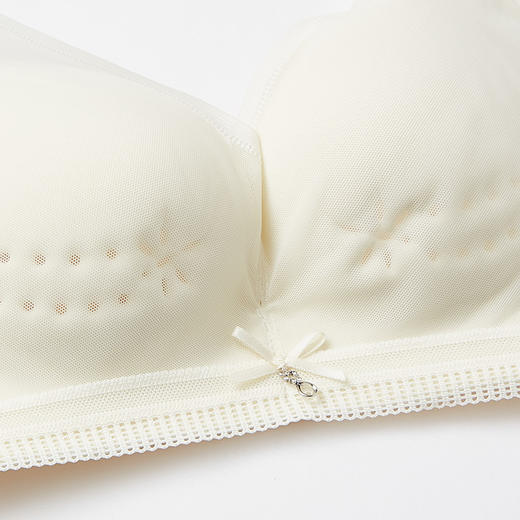 都市丽人WISECOOL常规内衣B杯薄3/4杯锁边布文胸三排树脂胶圈LB32D2 商品图6