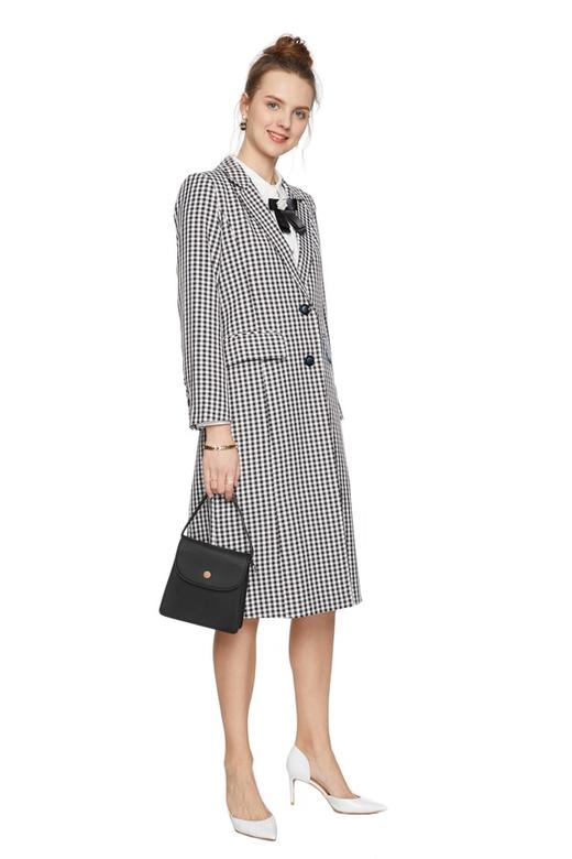 AVA 经典格纹长款外套 6143 商品图1