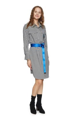 AVA 束腰格纹连衣裙 6144