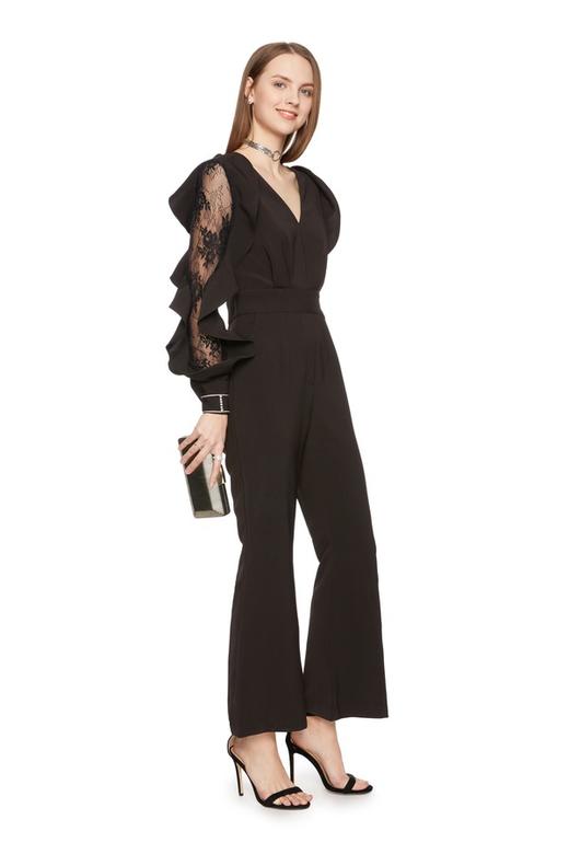 OCTAVIA 蕾丝拼接V领连体裤 6182 商品图1