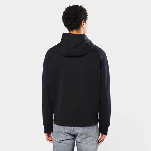 EMPORIO ARMANI 阿玛尼 男士棉质字母徽标印花连帽卫衣 深蓝色 3R1MBC 1JHSZ 0920 商品图1