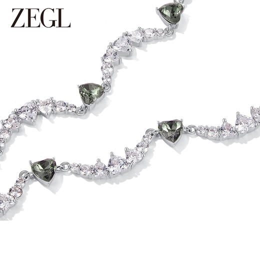 ZEGL设计师黑公主系列爱心波纹项链女生轻奢小众高级设计感锁骨链 商品图1