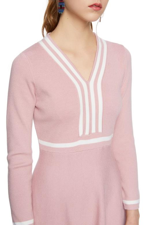 J+C 条纹V领针织连衣裙 5984 商品图3