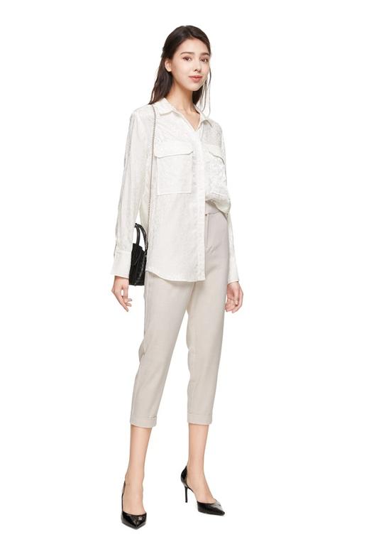 J.A 豹纹肌理白衬衣 8646 商品图1