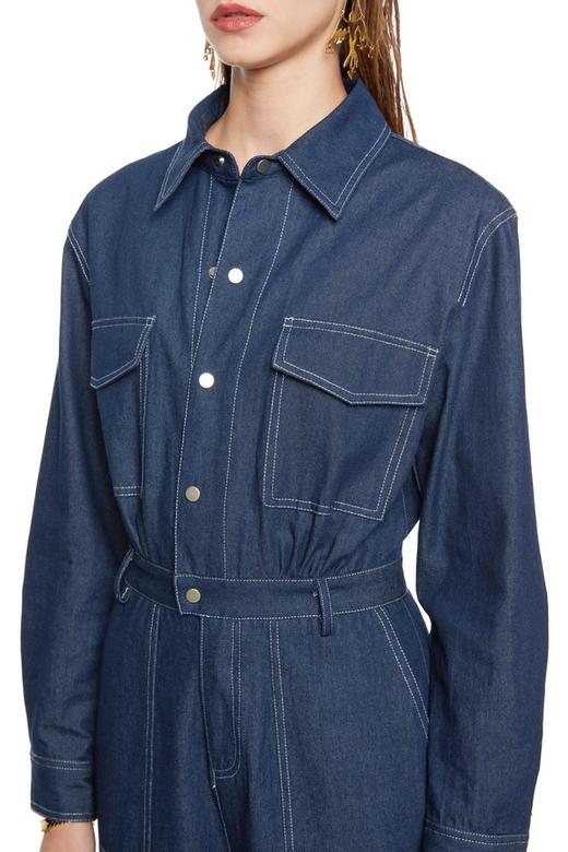 SUMMER & SAGE 蓝色牛仔工装连体裤 6252 商品图3