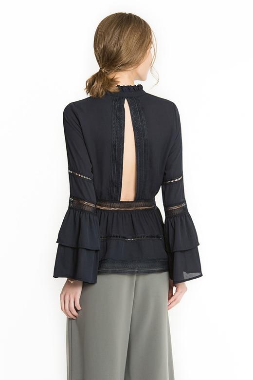 OCTAVIA 藏蓝色露背雪纺上衣 384 商品图2