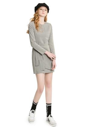 NOIR 蝴蝶结装饰格纹裙 1400