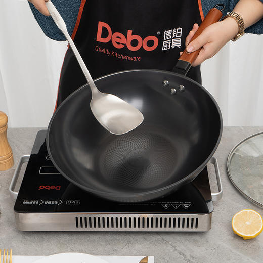 Debo德铂艾娜炒锅家用精铁无涂层氮化防锈炒菜锅电磁炉燃气灶通用 商品图1