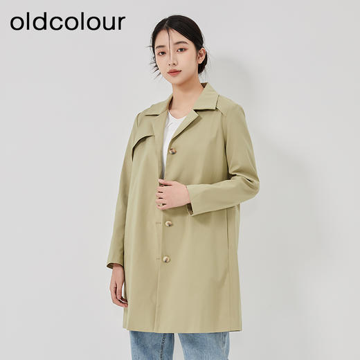 oldcolour2023春季新款卡其色时尚气质宽松风衣外套女O12047247 商品图3