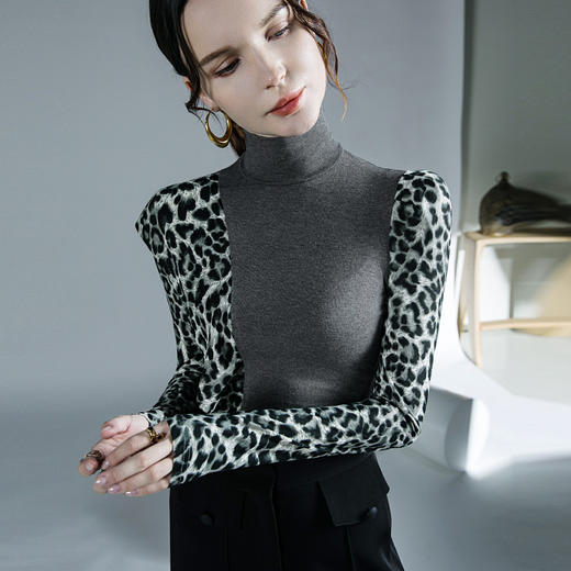 个性设计感，荷叶边拼接长袖内搭打底衫FN2022820 商品图3