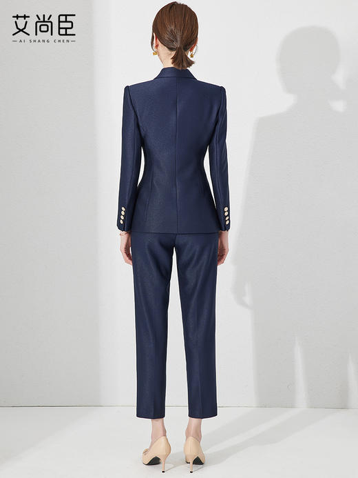 高端藏青色职业套装女春季新款时尚公务员西装外套商务气质正装 商品图4