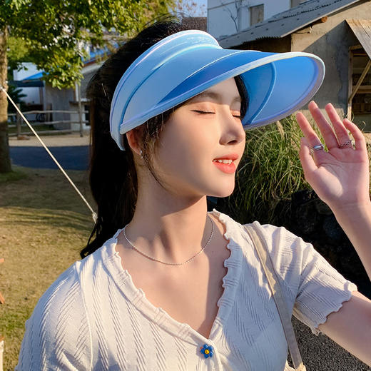 夏季防紫外线大檐空顶帽女户外运动骑行防晒遮阳显瘦新款太阳帽子 商品图3