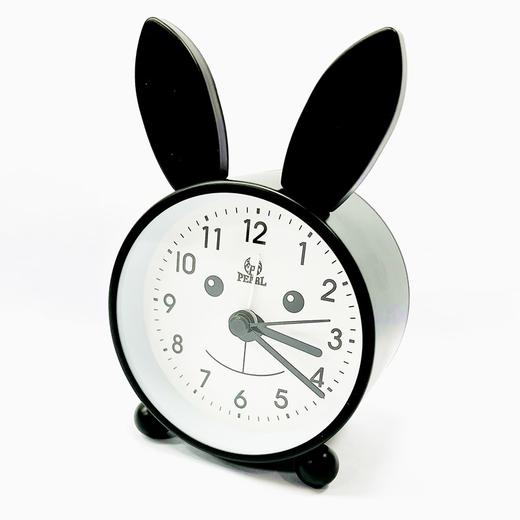 明珠星石英闹钟黑色卡通兔子外形座钟PT517钟表1个 商品图1