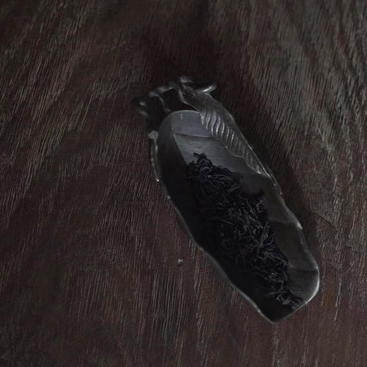 乾茂号造|树叶古锡茶则    规格：长10.6cm  宽4.5cm   高2cm 商品图6