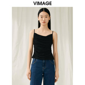 VIMAGE纬漫纪夏季新款纯色百搭显瘦吊带小背心小上衣V1913508