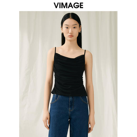 VIMAGE纬漫纪夏季新款纯色百搭显瘦吊带小背心小上衣V1913508 商品图0