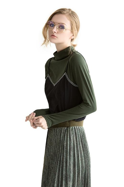 Tied  Hands 假两件撞色T恤 1046 商品图0