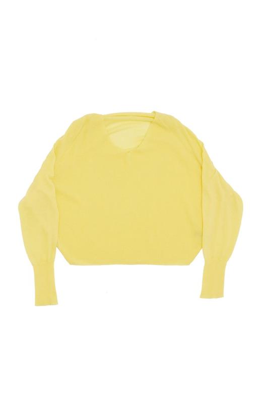 AVA 羊腿袖V领黄色毛衫 6123 商品图4