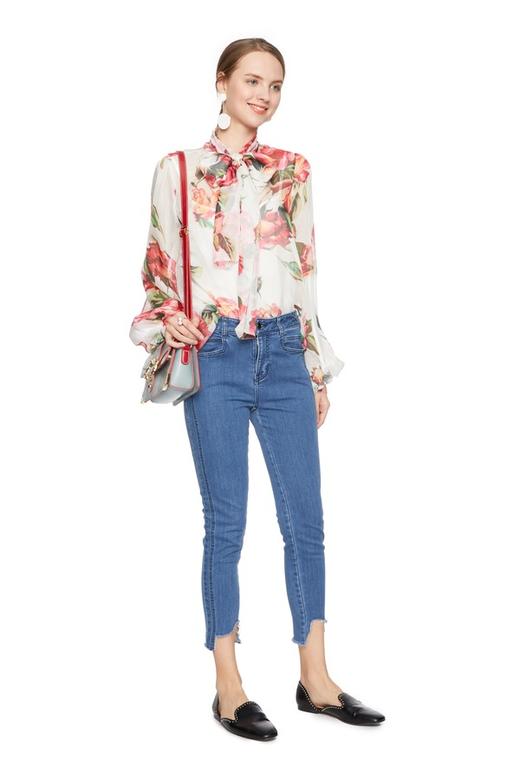 OCTAVIA 半透明印花系带衬衣 6181 商品图1