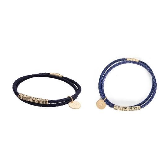 大英博物馆埃及系列 安卡刻纹双圈手绳 潮流款手链 深蓝色 黑色 男女通用款 商品图4